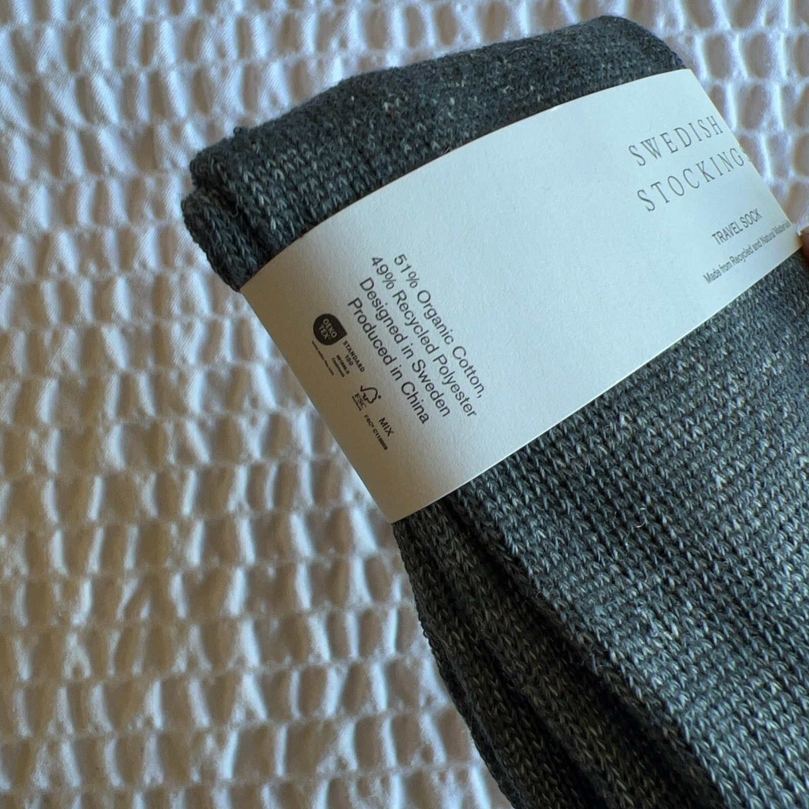 Swedish Stockings Crew Socks Unisex One Size Green Mid Calf Cotton Blend — image 2 of 6